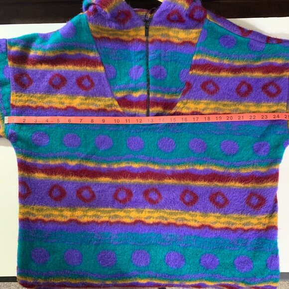 Jeans Wear Vintage Aztec Print Pullover, Hood, 1/4 Zip, 90s Indie Size Medium - Picture 15 of 16
